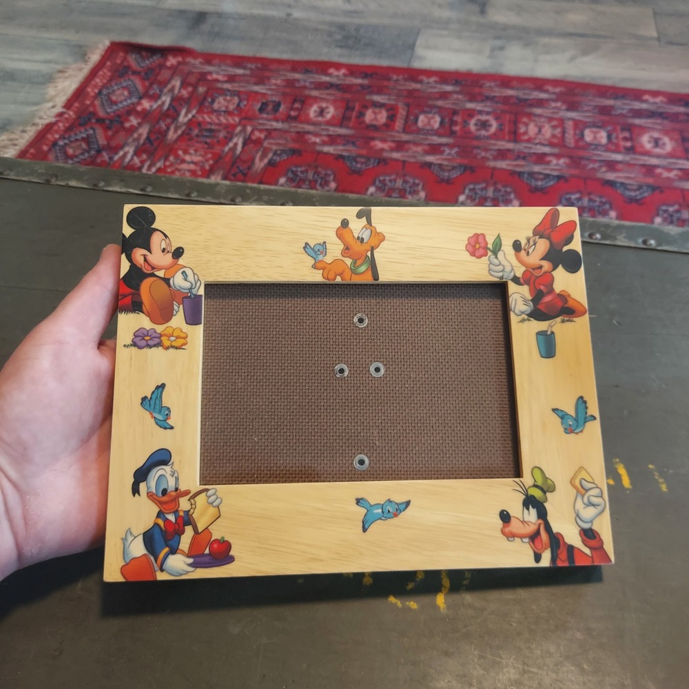 Disney Mickey Mouse and Friend Wood Picture Frame 4x6 Mickey Minnie Donald Goofy